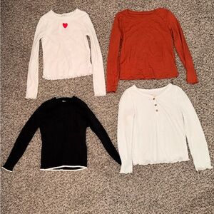 5 Long Sleeve Tops, 2 dresses & 2 gymnastics outfits Bundle